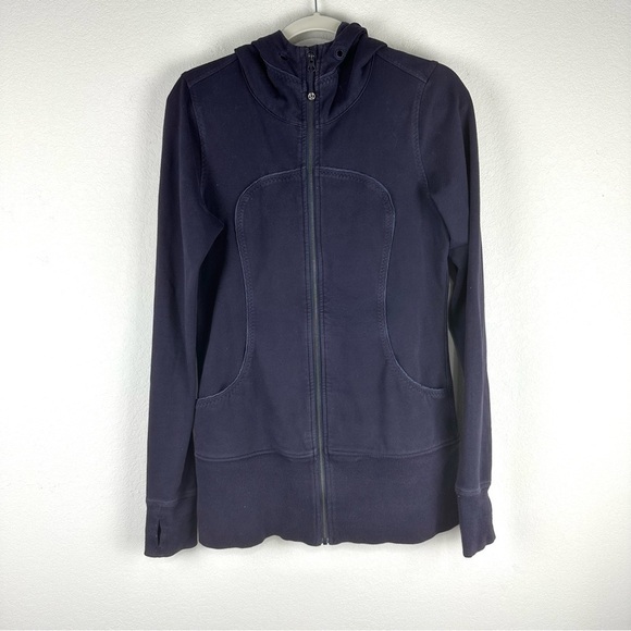 Lululemon Dark Purple Scuba Full Zip Hooded Jacket Size 10 - Picture 1 of 7